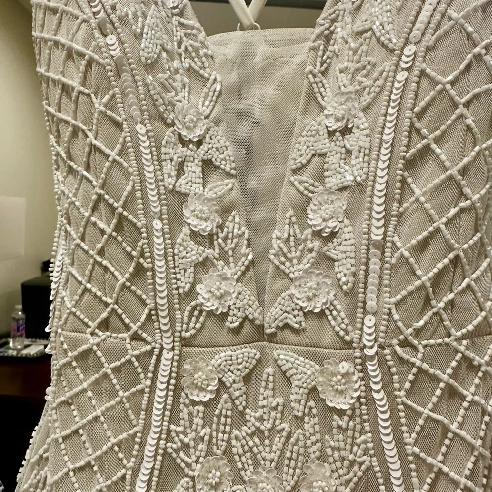 Elegant Cream Beaded Evening or Wedding - Picture 10 of 13